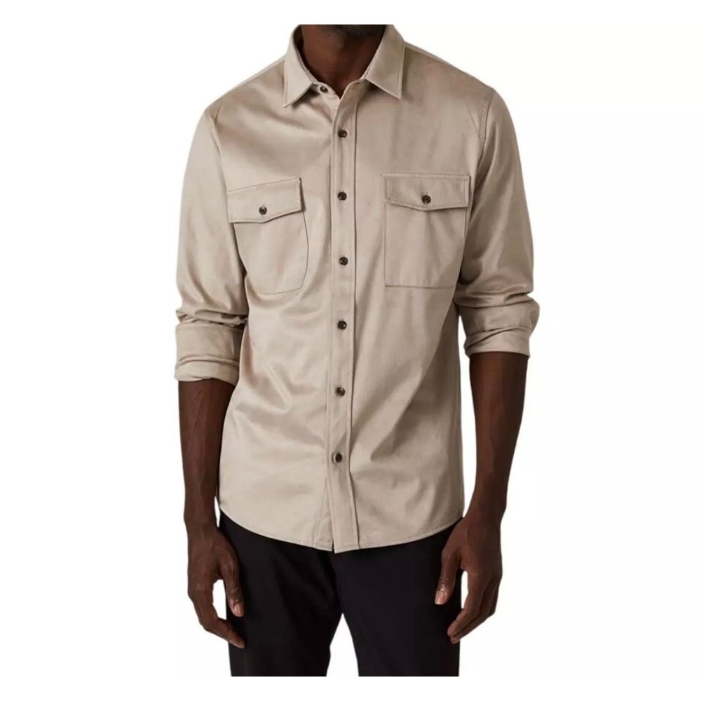 NWT 7 Diamonds Men's Country Road Stretch Suede Shirt Small Moisture Wicking